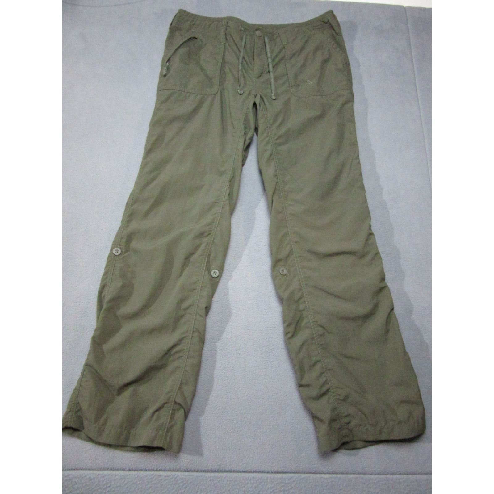 The North Face Pants Womens 16 Long Green Ripstop Hiking Roll-Up Stow Pocket